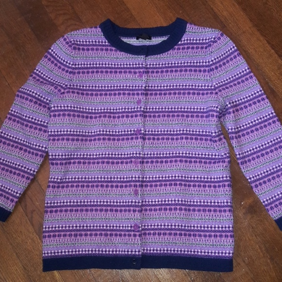 Talbots Sweaters - 🎄 Talbots Purple Navy Cardigan  Sweater Sz Small
